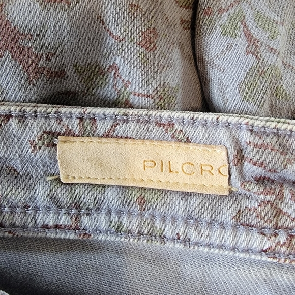 PILCRO Light Blue All Over Print Floral Straight Leg Slim Boyfriend Jeans Sz 29 - Picture 8 of 16
